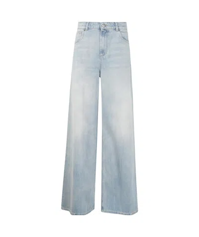 Twinset Logo-patch Jeans In Gray