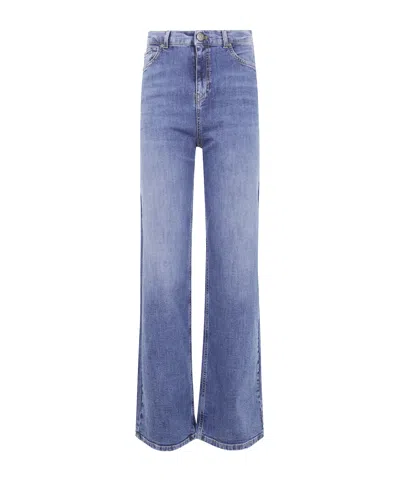 TWINSET TWINSET LOGO PATCH STRAIGHT-LEG JEANS
