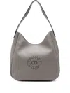 Twinset Logo-perforated Shoulder Bag In Gray