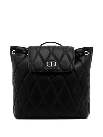 Twinset Logo-plaque Backpack In Black