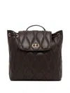 Twinset Logo-plaque Backpack In Brown
