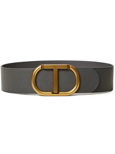 Twinset Logo-plaque Belt In Grey