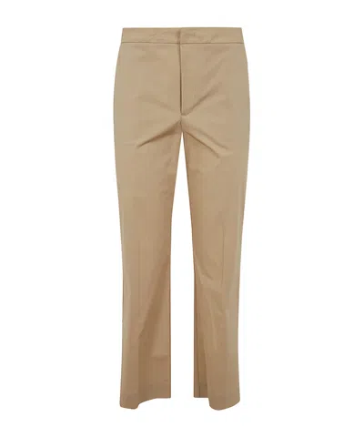 Twinset Logo-plaque Cropped Trousers In Nude