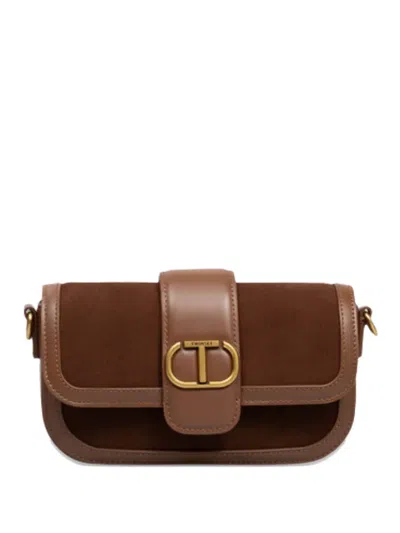 Twinset Logo-plaque Cross Body Bag In Brown