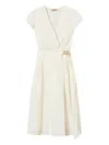 Twinset Buckle-detail Wrap Dress In White