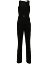 Twinset Twin-set Jumpsuit With Elegant Belt Detail And Luxurious Fabric Blend In Black