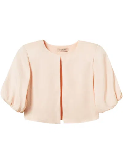 Twinset Logo-plaque Jacket In Pink