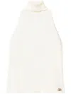Twinset Logo-plaque Knitted Top In Neutrals