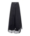 Twinset Logo-plaque Midi Skirt In Blue