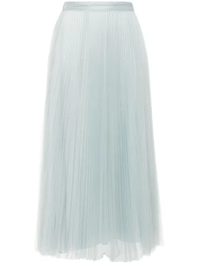 Twinset Logo-plaque Midi Skirt In Grau