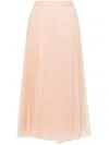 Twinset Logo-plaque Midi Skirt In Neutrals