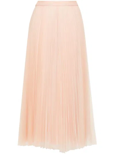 Twinset Logo-plaque Midi Skirt In Cupcake Pink