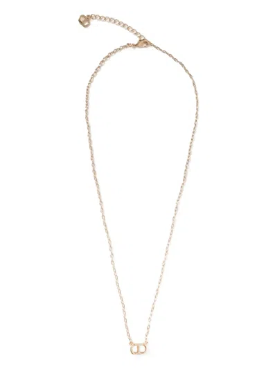 Twinset Logo-plaque Necklace In Gold