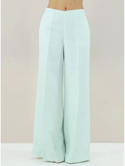 Twinset Logo-plaque Palazzo Trousers In Blue