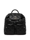 Twinset Logo-plaque Quilted Backpack In Black