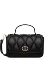 Twinset Logo-plaque Quilted Satchel Bag In Black