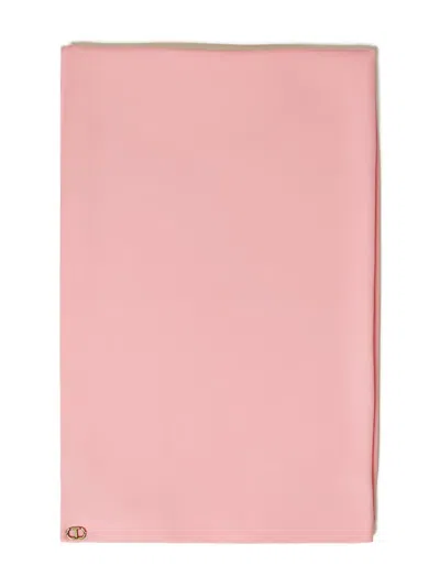 Twinset Logo-plaque Scarf In Pink
