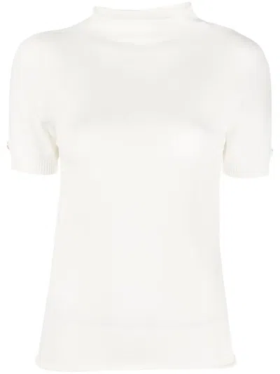 Twinset Logo-plaque Short-sleeve Jumper In White