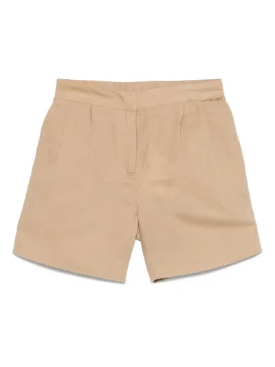 Twinset Kids' Logo-plaque Shorts In Brown