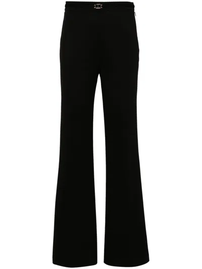 TWINSET LOGO-PLAQUE STRAIGHT-LEG TROUSERS