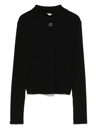 Twinset Kids' Logo-plaque T-shirt In Schwarz