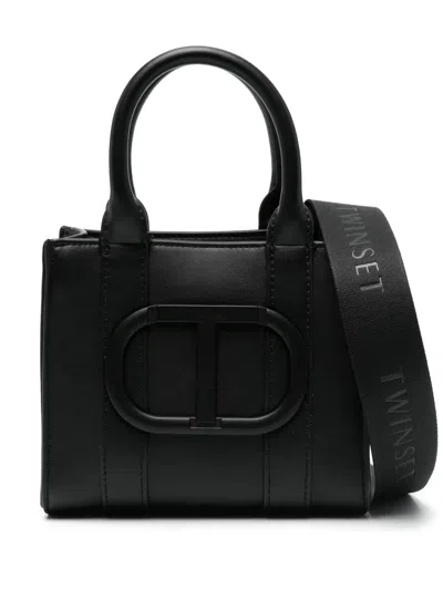 Twinset Kids' Logo-plaque Tote Bag In Black