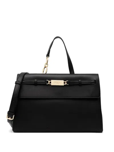 Twinset Logo-plaque Tote Bag In Black