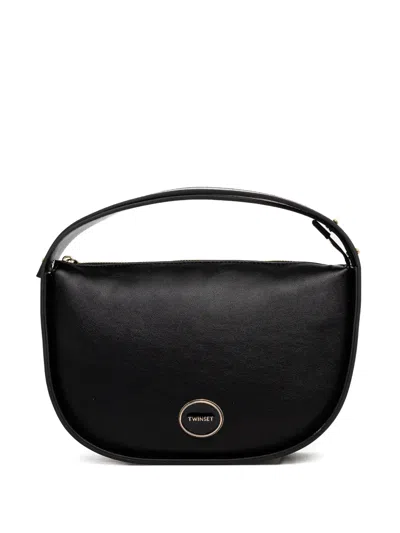 Twinset Logo-plaque Tote Bag In Black