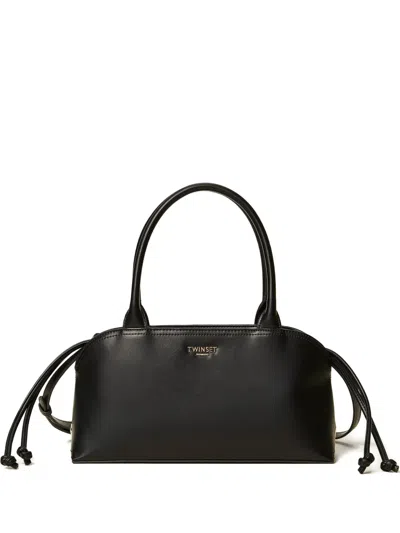Twinset Logo-plaque Tote Bag In Black