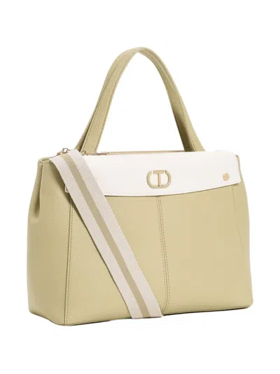 Twinset Logo-plaque Tote Bag In Green