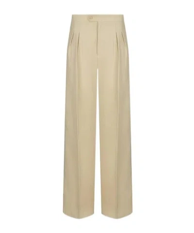 Twinset Logo-plaque Trousers In Neutral