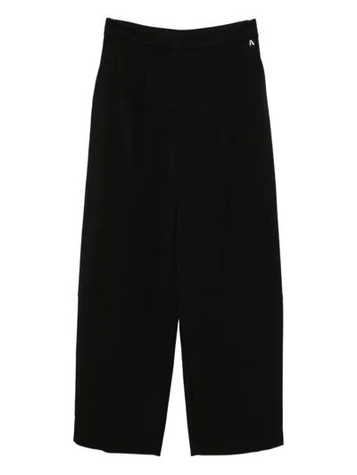 Twinset Logo-plaque Trousers In Black