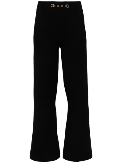 Twinset Logo-plaque Trousers In Black