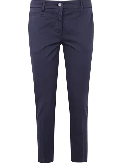 Twinset Logo-plaque Trousers In Blue