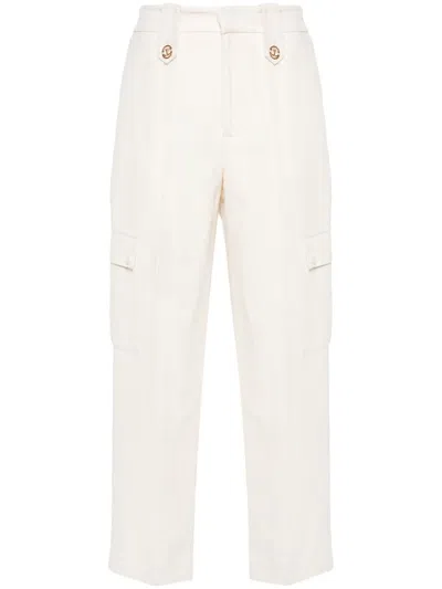 Twinset Ausgestellte Hose Mit Logo-schild In Nude