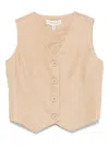 Twinset Logo-plaque Waistcoat In Brown