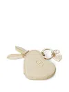 Twinset Porte-monnaie En Caur Avec Logo In Neutrals