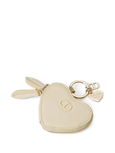 Twinset Logo-plaque Wallet In Neutral