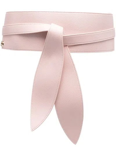 Twinset Logo-plaque Wraparound Belt In Pink