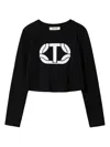 Twinset Logo-print Cropped T-shirt In 黑色