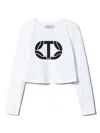 Twinset Logo-print Cropped T-shirt In 白色