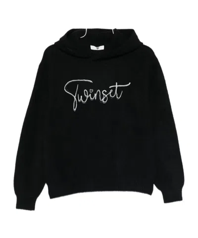 TWINSET LOGO-PRINT HOODIE