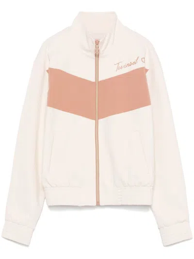 Twinset Logo-print Jacket In Neutrals