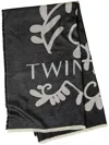 Twinset Logo-print Scarf In Black