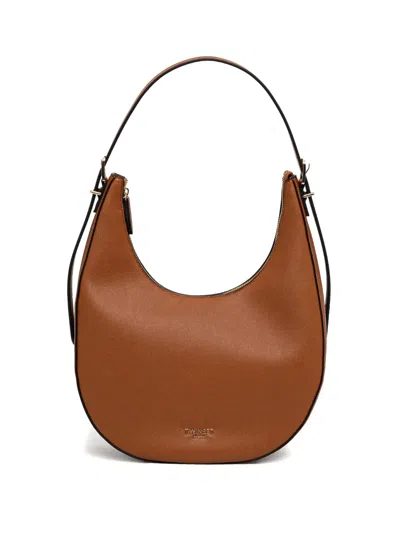 Twinset Logo-stamp Shoulder Bag In Brown