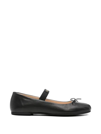 Twinset Logo-strap Ballet Flats In Black