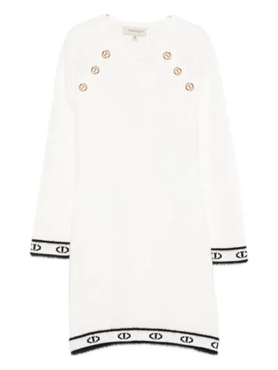 TWINSET LOGO-TRIM DRESS