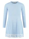 Twinset Logo-trim Knitted Dress In Blue