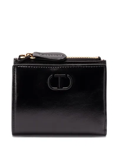 Twinset Logo Zip Wallet In Black