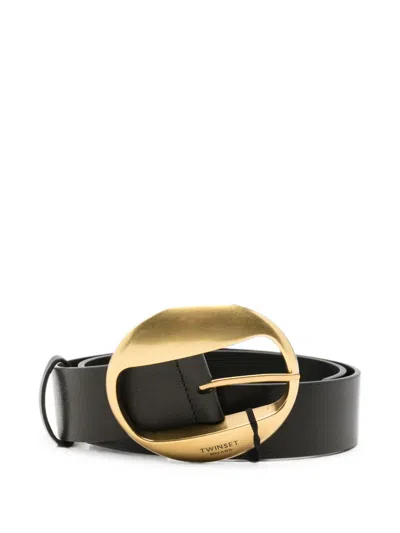 Twinset Logo-buckle Belt In Black